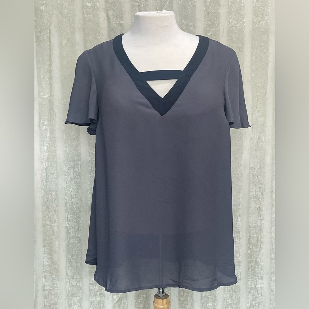 Torrid grey and black blouse